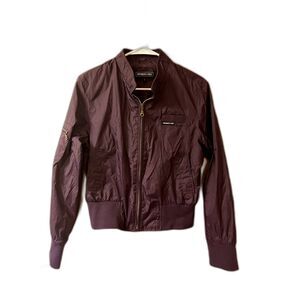 Members Only  Plum Youth Large Iconic Racer Jacket with full zip..